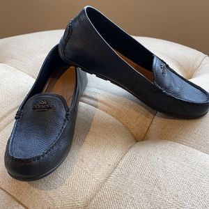 Coach Mary Lock Up Pebble Leather Driving Loafers